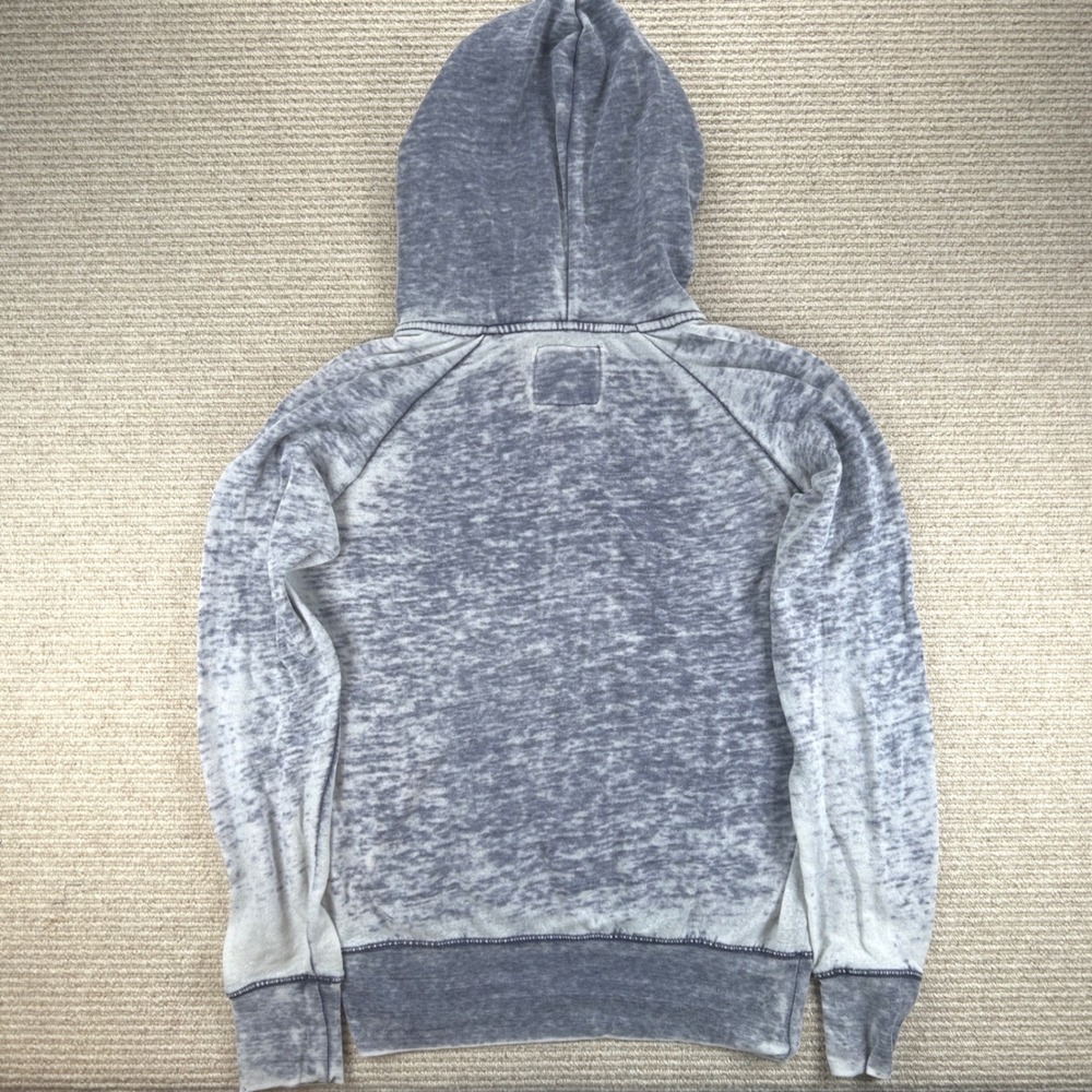 Billabong Hoodie Women Medium Gray Blue Burnout Wash Surf Beachy Boho Sweatshirt - Picture 3 of 14